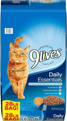 9Lives Daily Essentials طعام القطط الجاف، حقيبة بوزن 3.15 رطل (عبوة من 4 قطع) in Kuwait