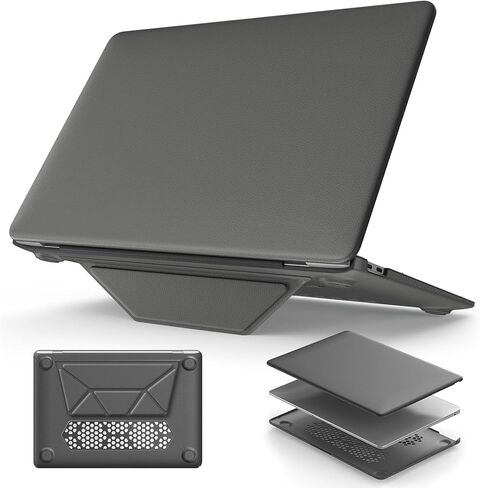 HXCASEAC Case Compatible with MacBook Pro 16 inch Case 2024 2023 2022 2021 with Foldable Stand, Anti-Scratching Protective Cover (M4 M3 M2 M1) A3186, A3403, A2991, A2780, A2485 PU Leather, Pink in Saudi Arabia
