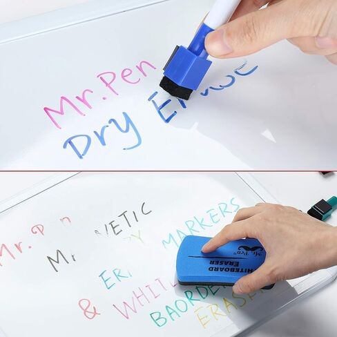Mr. Pen- Dry Erase Markers with Eraser Cap, 16 Pack with 1 Whiteboard Eraser, Fine Tip, Colorful, Magnetic Dry Erase Markers with Magnet, Dry Erase Markers and Eraser, Dry Erase Marker with Eraser in Saudi Arabia