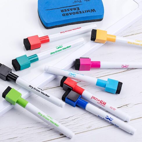 Mr. Pen- Dry Erase Markers with Eraser Cap, 16 Pack with 1 Whiteboard Eraser, Fine Tip, Colorful, Magnetic Dry Erase Markers with Magnet, Dry Erase Markers and Eraser, Dry Erase Marker with Eraser in Saudi Arabia