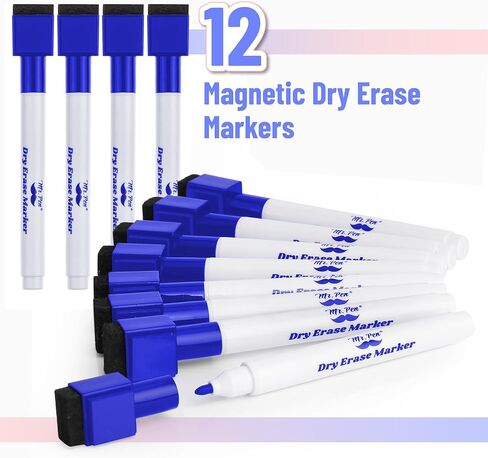 Mr. Pen- Dry Erase Markers with Eraser Cap, 16 Pack with 1 Whiteboard Eraser, Fine Tip, Colorful, Magnetic Dry Erase Markers with Magnet, Dry Erase Markers and Eraser, Dry Erase Marker with Eraser in Saudi Arabia