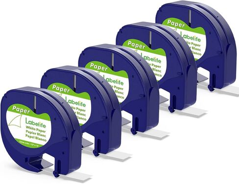 Labelife Replace for Dymo LetraTag Refills White Plastic 12mm x 4m 1/2" x 13' 91331 S0721660 LT Label Maker Tape Refills for DYMO Letra Tag LT-100H LT-100T Plus 200B QX50, 10-Pack in Saudi Arabia