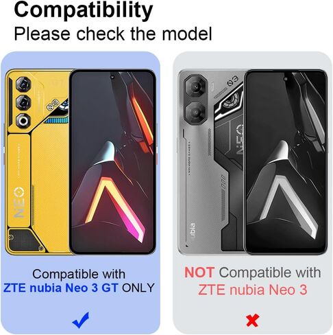 QUIETIP Case Compatible with Nubia Neo 3 GT/Neo 5 Pro with Screen Protector,Clear Hard PC Shockproof Protective Cover,Black in Saudi Arabia