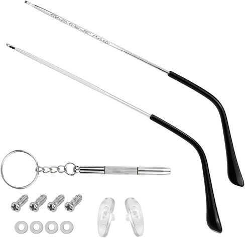 1 Pair of Eyewear Frame Temple Replacement Metal Glasses Temple for Glasses and Sunglasses Repair（ Black ） in Kuwait