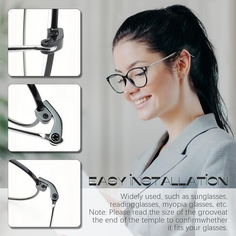 1 Pair of Eyewear Frame Temple Replacement Metal Glasses Temple for Glasses and Sunglasses Repair（ Black ） in Kuwait