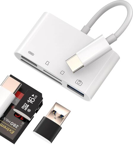 USB C Lightning USB to OTG TF SD Charger Adapter Micro Card Reader for Apple iPhone 15 14 for iPad compatible for Samsung Dongle Cable Camera Memory Mouse Cord Converter Splitter Charging Accessories in Kuwait