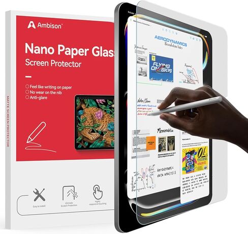 Ambison [2 Pack Tempered Papered Glass Screen Protector for iPad Air 11 M2 2024&iPad 10th Generation 10.9inch 2022, Smooth/Anti-Glare,/9H Tempered Glass Film with Alignment Frame/Writing as Paper with Matte Glass Surface in Saudi Arabia