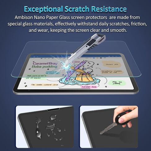 Ambison [2 Pack Tempered Papered Glass Screen Protector for iPad Air 11 M2 2024&iPad 10th Generation 10.9inch 2022, Smooth/Anti-Glare,/9H Tempered Glass Film with Alignment Frame/Writing as Paper with Matte Glass Surface in Saudi Arabia