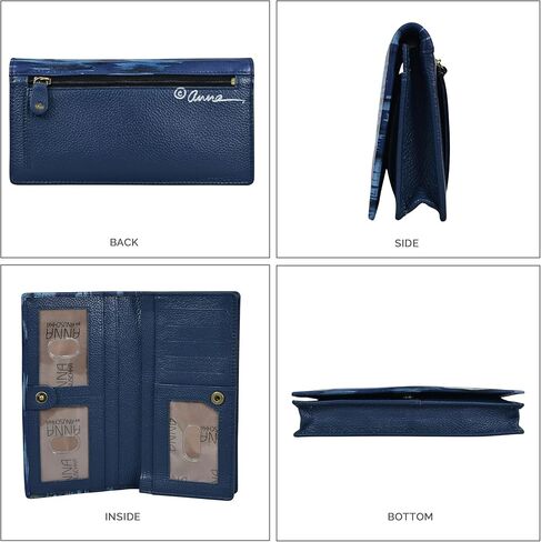 Anna by Anuschka Women's Hand Painted Leather Two-fold Clutch Wallet in Saudi Arabia