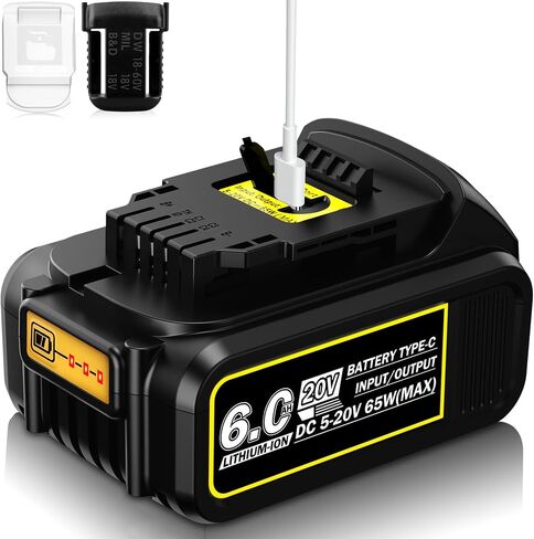 Upgraded 2 Pack 7.0Ah DCB207 Battery Replace for Dewalt 20V Max Battery, Compatible with Dewalt 20V Battery Cordless Power Tools DCB206, DCB200, DCB201, DCB203, DCB204, with 2pcs Battery Holder in Saudi Arabia
