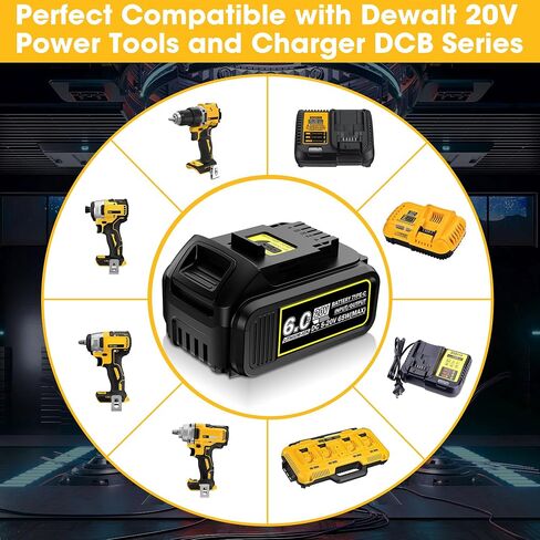 Upgraded 2 Pack 7.0Ah DCB207 Battery Replace for Dewalt 20V Max Battery, Compatible with Dewalt 20V Battery Cordless Power Tools DCB206, DCB200, DCB201, DCB203, DCB204, with 2pcs Battery Holder in Saudi Arabia