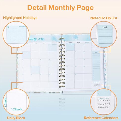 2025 Weekly Monthly Planner, Jan 2025 - Dec 2025 Planner, 2025 Month Calendar Month Planner, 8.4" x 6.1", Hardcover Planner in Saudi Arabia