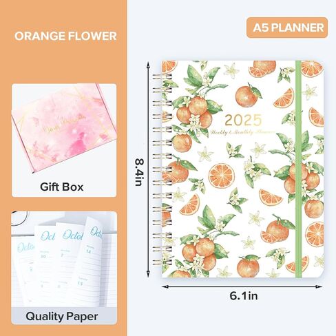 2025 Weekly Monthly Planner, Jan 2025 - Dec 2025 Planner, 2025 Month Calendar Month Planner, 8.4" x 6.1", Hardcover Planner in Saudi Arabia