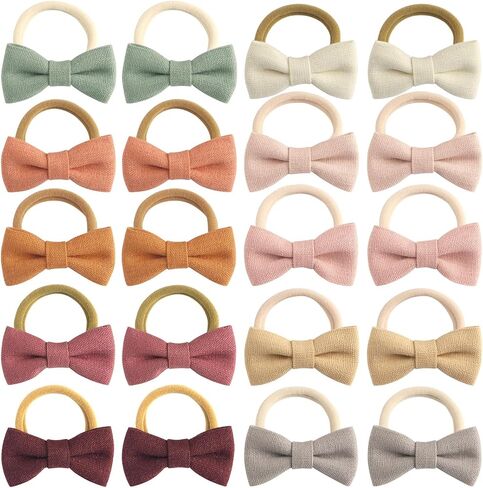54pcs Girls Hair Ties Bows and Flowers Ponytail Elastic Bands,No Damage Elastic Ponytail Holders Hair,Hair Bows No Slip Durable Fabric ponytail fixator Multicolor in Saudi Arabia