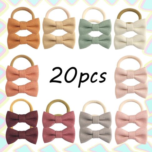 54pcs Girls Hair Ties Bows and Flowers Ponytail Elastic Bands,No Damage Elastic Ponytail Holders Hair,Hair Bows No Slip Durable Fabric ponytail fixator Multicolor in Saudi Arabia
