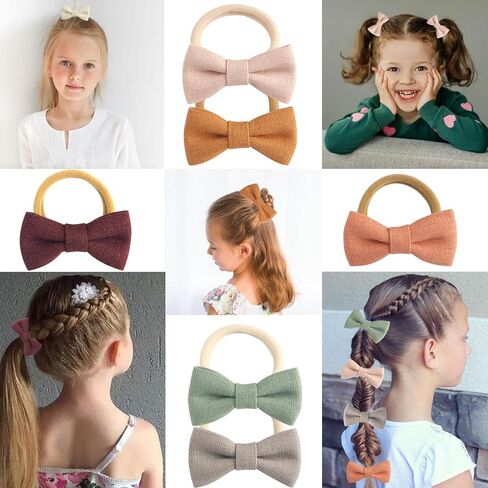 54pcs Girls Hair Ties Bows and Flowers Ponytail Elastic Bands,No Damage Elastic Ponytail Holders Hair,Hair Bows No Slip Durable Fabric ponytail fixator Multicolor in Saudi Arabia