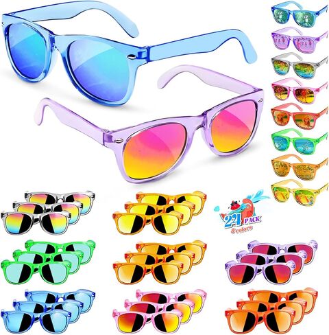GKTZ Kids Sunglasses Party Favors - Boys Girls Valentines Day Gifts, Neon Sunglasses with UV 400 Protection for Kids Classroom Favors Birthday Goodie Bags Stuffers - 16 Packs in Kuwait