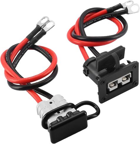 كابل رافعة شوكية كهربائية ببطارية 35 أمبير 10Awg بطول 0.82 قدم مع موصل سريع ومحطة من النوع O للعربات والسيارات السياحية والبطاريات والمحركات والجرارات (رمادي) in Saudi Arabia