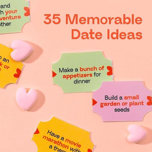 50 Scrolls Jar Date Ideas for Couples - Fun Date Night Cards, Romantic Gifts for Newlyweds, Boyfriend, Girlfriend, Husband, or Wife - Unique Couples Gift Ideas, Just Married, Wedding, Honeymoon in Saudi Arabia