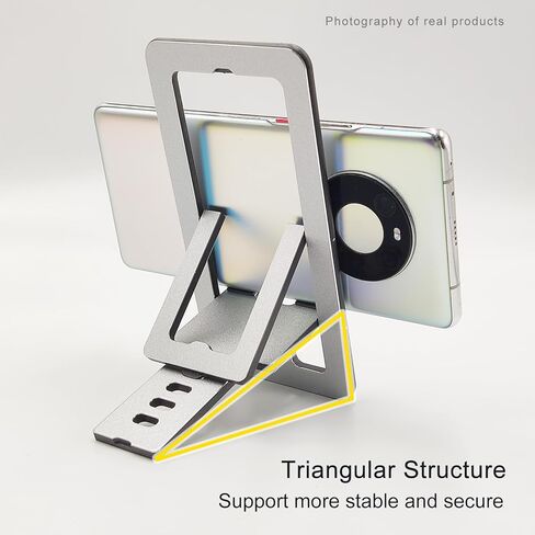 حامل هاتف خلوي للمكتب، حامل هاتف خلوي يدور 360 درجة مع قاعدة معدنية، حامل هاتف قابل للتعديل للمكتب، السفر، حافظات هواتف سميكة (أصفر) in Kuwait