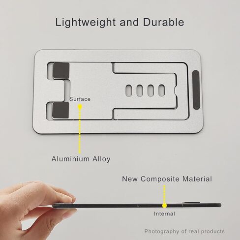 حامل هاتف خلوي للمكتب، حامل هاتف خلوي يدور 360 درجة مع قاعدة معدنية، حامل هاتف قابل للتعديل للمكتب، السفر، حافظات هواتف سميكة (أصفر) in Kuwait