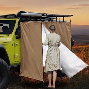 Camping Shower Tent Car Awning Shower Tent with Roof for SUV Truck Bathroom Tent for Camping Privacy Shelters Tent Portable Outdoor Changing Shower Tent for Camping Waterproof Car Side Shower Room