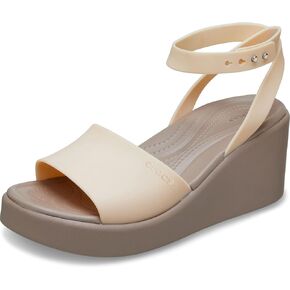 Crocs Women's Brooklyn Ankle Strap Wedges, Platform Sandals, Black/Black, 11