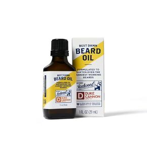 Duke Cannon Big Bourbon Beard Oil - 3 oz | Premium Organic Blend with Apricot Kernel, Argan, and Jojoba Oils | Infused with a Hint of Buffalo Trace Bourbon for a Woodsy, Oak Barrel Scent