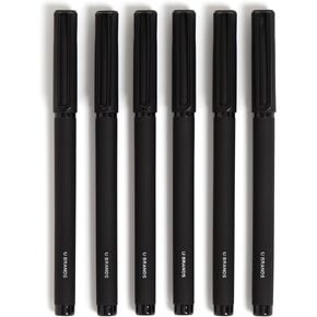 U Brands Catalina Felt Tip Pens, Set of 6, Lucent Dreams, Gold Details, Medium (0.7 mm) Point, Black Ink