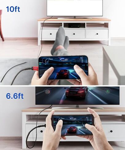 JSAUX USB C to HDMI Cable 2 Pack 10ft | 4K@60Hz | USB 3.1 Type C to HDMI 2.0 Cord for Home Office, (Thunderbolt 3/4 Compatible) with iPhone 16 Pro Max, MacBook Pro/Air, Galaxy S8 to S23,iPad Pro-Black in Saudi Arabia