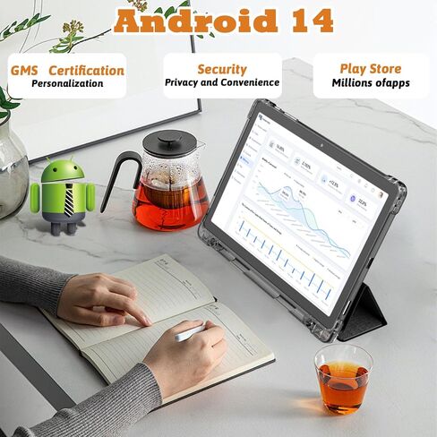 Tablet 11 inch Android 14 Tablets with Keyboard, 16GB RAM 128GB ROM 512GB Expandable Tablet PC, IPS Screen, 5+13MP HD Camera, 5G WiFi, BT 5.0, 8000 mAh Google Certified Tableta. in Saudi Arabia
