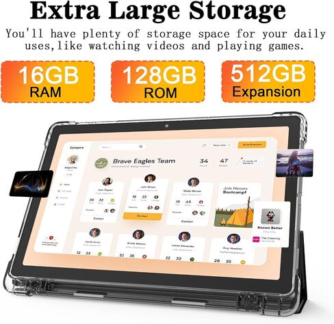 Tablet 11 inch Android 14 Tablets with Keyboard, 16GB RAM 128GB ROM 512GB Expandable Tablet PC, IPS Screen, 5+13MP HD Camera, 5G WiFi, BT 5.0, 8000 mAh Google Certified Tableta. in Saudi Arabia