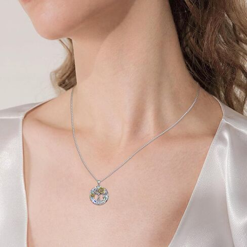 Sunflower Necklace 925 Sterling Silver with Crystal Sunflower Necklace Tree of Life Pendant Sunflower Jewelry Gifts for Women Mom Wife in Saudi Arabia