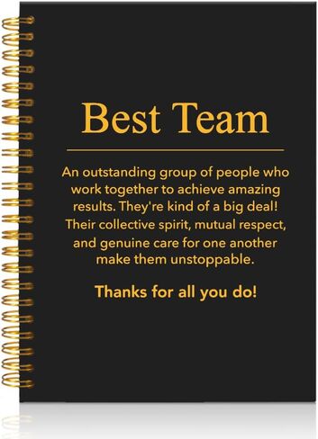 Best Team Ever Funny Black Golden Spiral Notebook, Teamwork Notebook Gifts For Team, Appreciation Gifts for Teammate Staff Coworker Colleague Office Worker in Kuwait