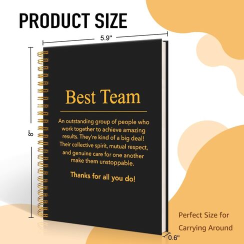 Best Team Ever Funny Black Golden Spiral Notebook, Teamwork Notebook Gifts For Team, Appreciation Gifts for Teammate Staff Coworker Colleague Office Worker in Kuwait