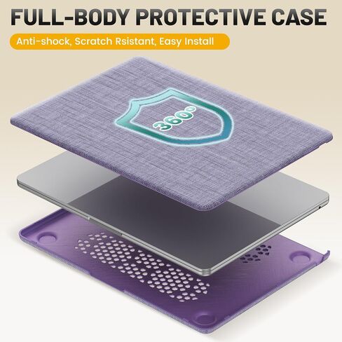 حافظة HXCASEAC متوافقة مع حافظة MacBook Air 15 بوصة 2024 2023 مع حامل قابل للطي، غطاء حماية صلب مضاد للخدش لجهاز M3 M2 A3114، A2941 جلد PU، كريمي in Saudi Arabia