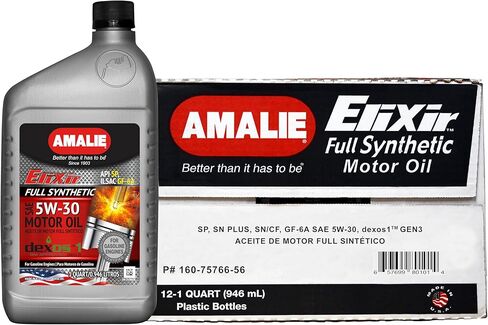Amalie Elixir Full Synthetic 5W-50 Motor Oil (160-75716-56) 1 Quart Bottle, Pack of 12 in Saudi Arabia