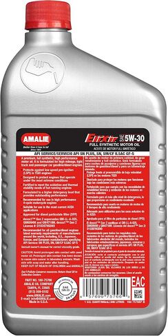 Amalie Elixir Full Synthetic 5W-50 Motor Oil (160-75716-56) 1 Quart Bottle, Pack of 12 in Saudi Arabia