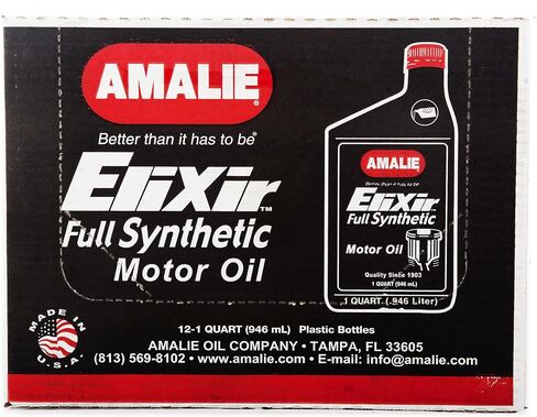 Amalie Elixir Full Synthetic 5W-50 Motor Oil (160-75716-56) 1 Quart Bottle, Pack of 12 in Saudi Arabia