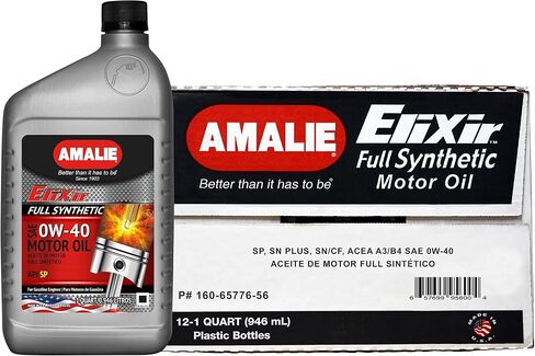 Amalie Elixir Full Synthetic 5W-50 Motor Oil (160-75716-56) 1 Quart Bottle, Pack of 12 in Saudi Arabia