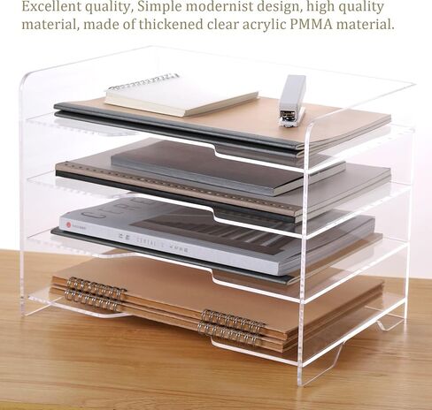 Paper Tray Organizer Clear Acrylic Desk Organizers and AccessoriesOffice Supplies Organization Stackable File Holder-Art Storage for School Classroom Workspace Letter Tray-2 Pack/2 Tier… in Saudi Arabia