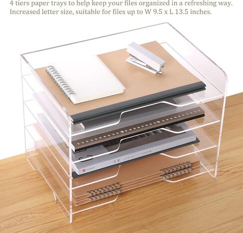 Paper Tray Organizer Clear Acrylic Desk Organizers and AccessoriesOffice Supplies Organization Stackable File Holder-Art Storage for School Classroom Workspace Letter Tray-2 Pack/2 Tier… in Saudi Arabia