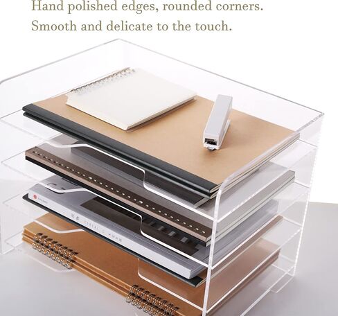 Paper Tray Organizer Clear Acrylic Desk Organizers and AccessoriesOffice Supplies Organization Stackable File Holder-Art Storage for School Classroom Workspace Letter Tray-2 Pack/2 Tier… in Saudi Arabia