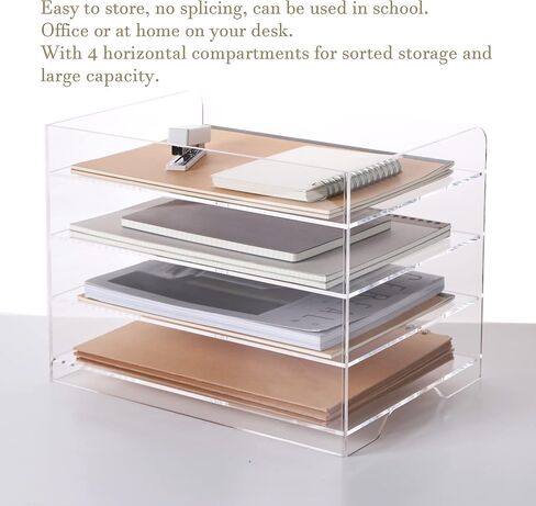 Paper Tray Organizer Clear Acrylic Desk Organizers and AccessoriesOffice Supplies Organization Stackable File Holder-Art Storage for School Classroom Workspace Letter Tray-2 Pack/2 Tier… in Saudi Arabia