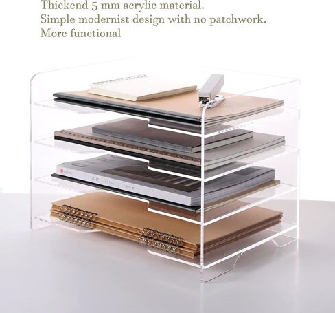 Paper Tray Organizer Clear Acrylic Desk Organizers and AccessoriesOffice Supplies Organization Stackable File Holder-Art Storage for School Classroom Workspace Letter Tray-2 Pack/2 Tier… in Saudi Arabia