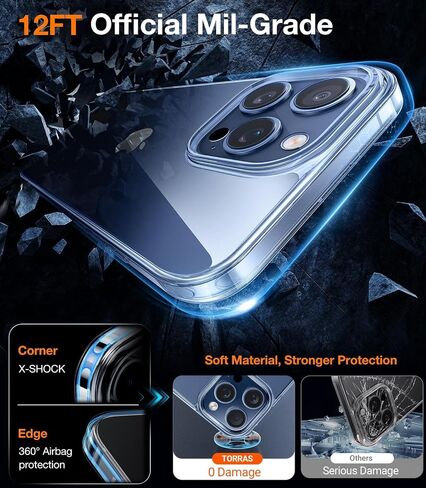 TORRAS Crystal Clear for iPhone 16 Plus Case, Ultra-Thin [Non-Yellowing] [Military Protection] Slim Fit Silicone TPU Cover for iPhone 16 Plus Phone Case, Soft, Clear, 6.7 inch in Kuwait