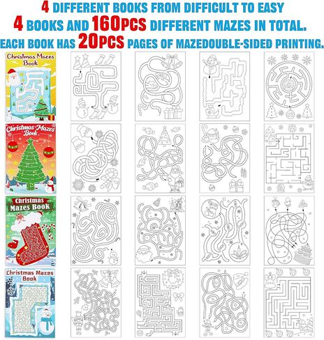 4PCS Easter Basket Stuffers Maze Books for Kids, Children Crafts Games Activities, Ages 3-5, 4-8, 6-8, 8-12(160 Mazes of 4 Difficulty Levels) in Saudi Arabia