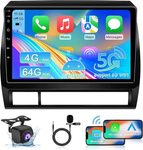 5GWiFi Upgrade Car Stereo Radio for Toyota Tacoma 2005-2015- Wireless Carplay and Android Auto GPS Navigation - 4GB+32GB 9.2 inch Touchscreen Bluetooth RDS FM SWC in Saudi Arabia