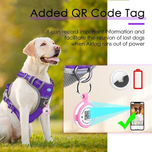 ThinkPet No Pull Harness for Large Dogs with Airtags Holder Reflective Dog Harnesses with Dog QR Code ID Tag Airtags Holder Harness for Small Medium Dogs Back/Front Clip for Easy Control Orange L in Saudi Arabia
