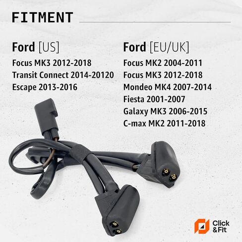 Click&Fit Adjustable Windshield Washer Nozzles Replacement for Ford Focus Mk3 2012-2018, Mondeo 2007-2014, Fiesta 2001-2007, C-max; wiper spray jet compatible OE# BM5117666AB (Non Heated) in Saudi Arabia
